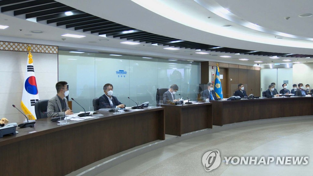 资料图片：国家安全保障会议（NSC）常任委员会召开会议。 韩联社TV供图