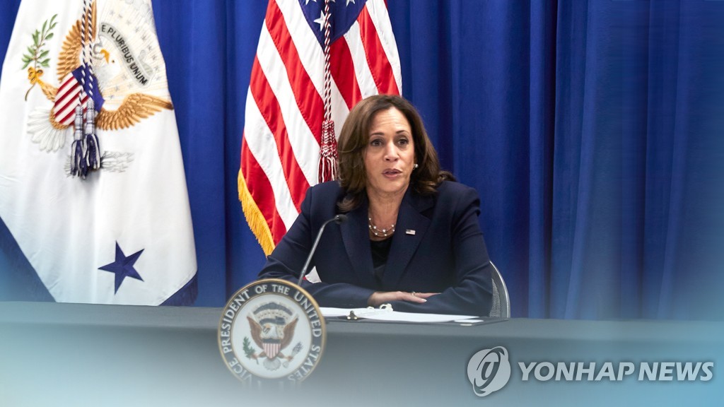 资料图片：美国副总统卡玛拉·哈里斯 韩联社/韩联社TV供图