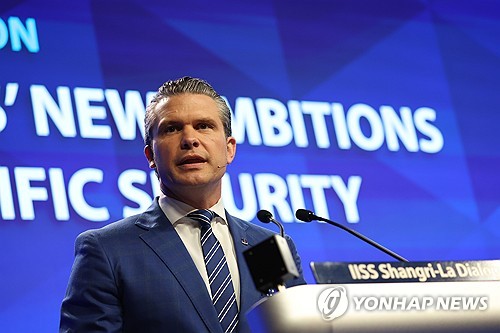 (LEAD) (News Focus) S. Korea almost absent in Hegseth's speech at Shangri-La Dialogue