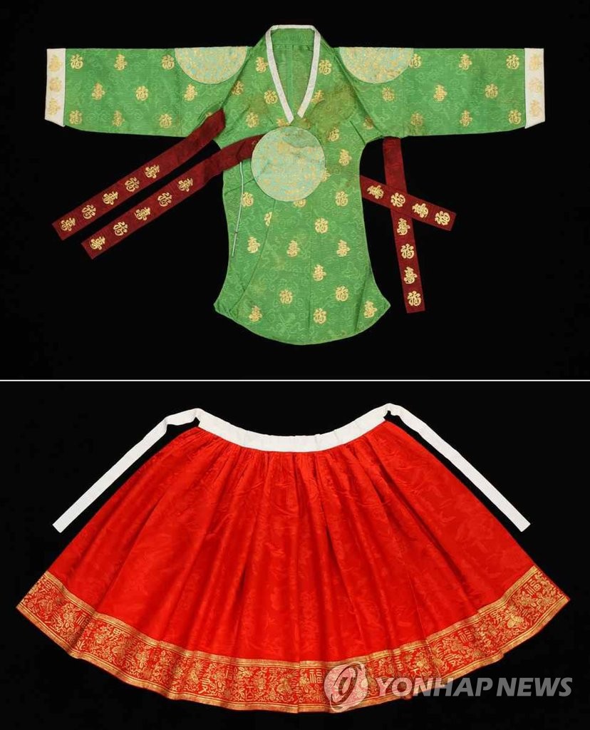 日本将向韩国移交德惠翁主儿时服饰