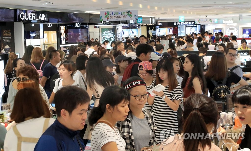 韩免税店借力中国游客生意火爆