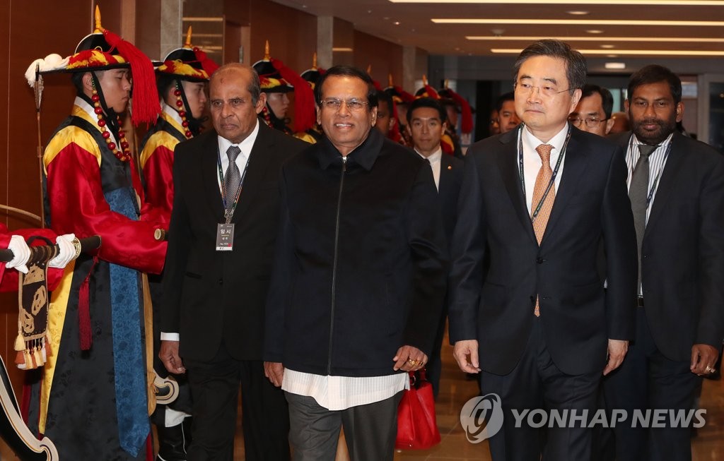 斯里兰卡总统抵韩