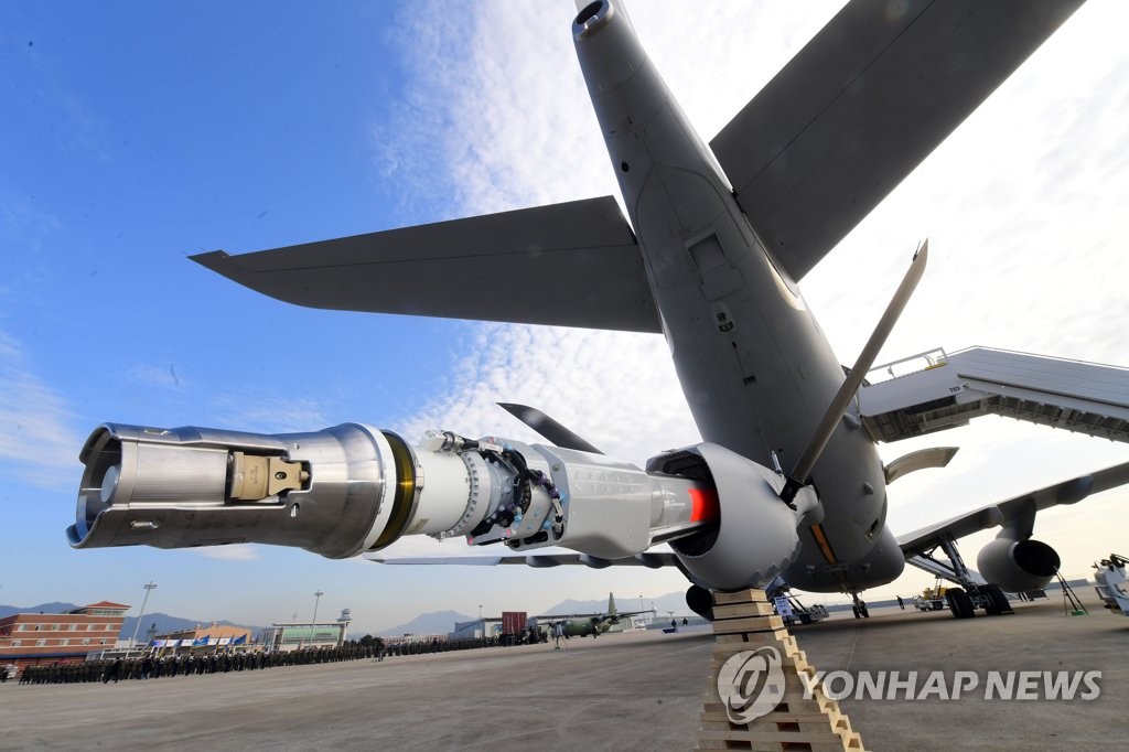 资料图片：韩军KC-330“天鹅”一号机（韩联社/联合摄影采访团）