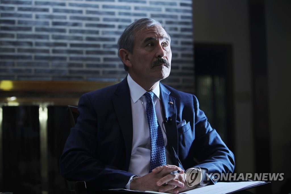 资料图片:美国大使哈里斯 韩联社