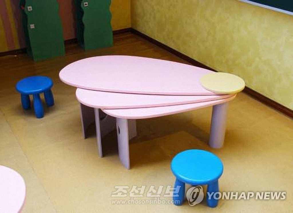 资料图片：朝鲜儿童用家具 韩联社/《朝鲜新报》官网截图（图片仅限韩国国内使用，严禁转载复制）