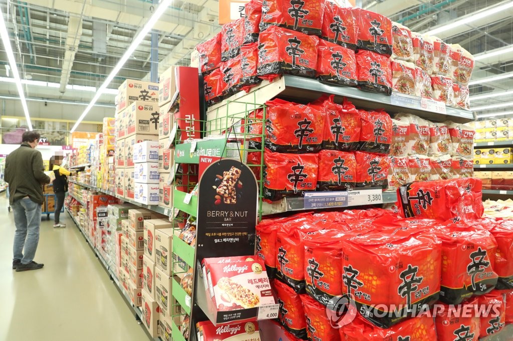 资料图片：韩国方便面 韩联社
