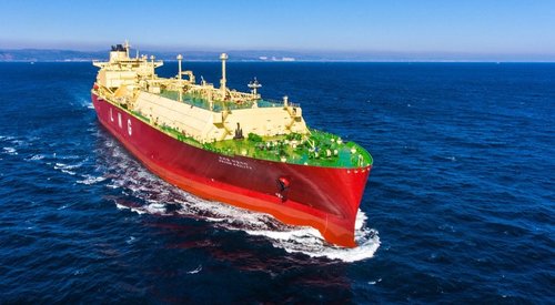 资料图片：韩国造船海洋公司的LNG船 韩联社/韩国造船海洋供图（图片严禁转载复制）