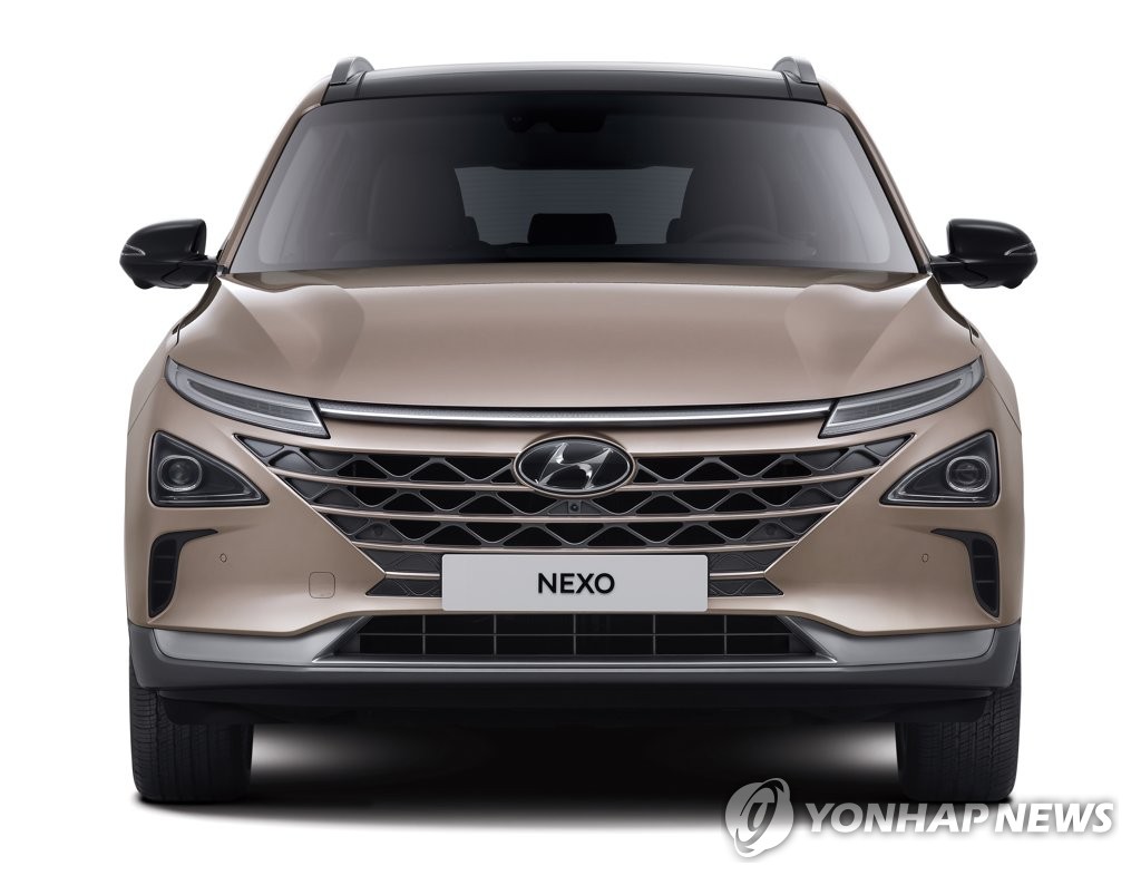 资料图片：现代汽车氢燃料电池车型“NEXO” 韩联社/现代汽车供图（图片严禁转载复制）