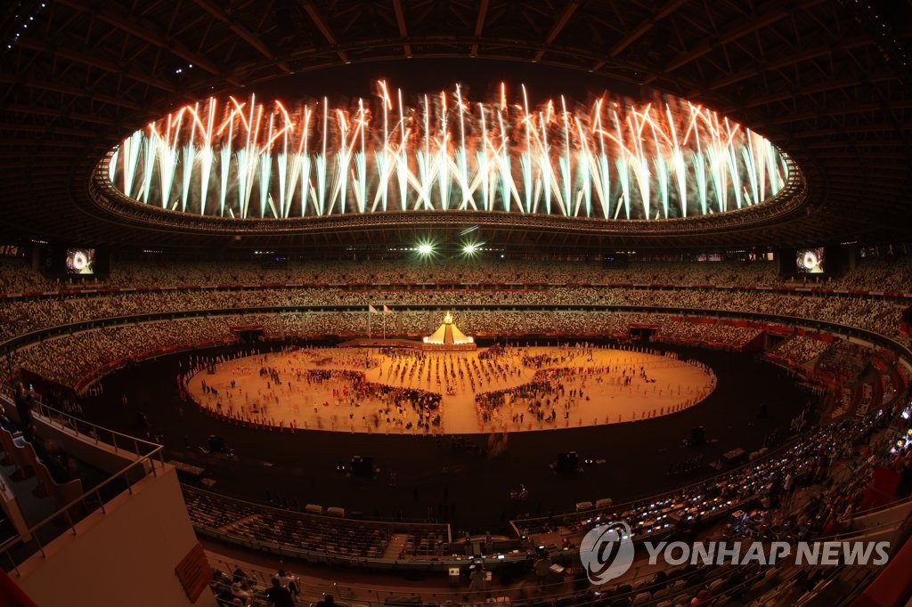 资料图片：7月23日，在东京新国立体育场，2020东京奥运会开幕式举行。 韩联社