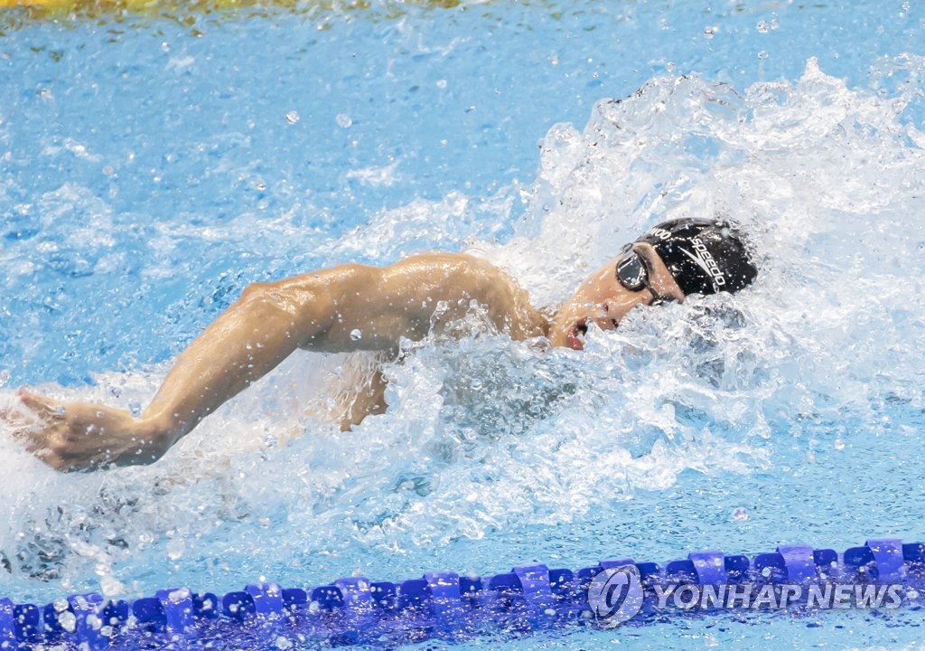 7月30日，黄宣优参加东京奥运会男子50米自由泳预赛。 韩联社