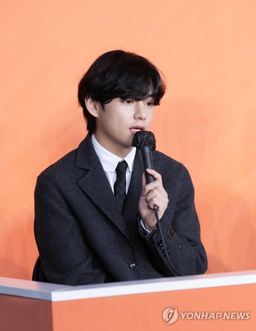 资料图片：防弹少年团成员V 韩联社/BIGHIT MUSIC供图（图片严禁转载复制）