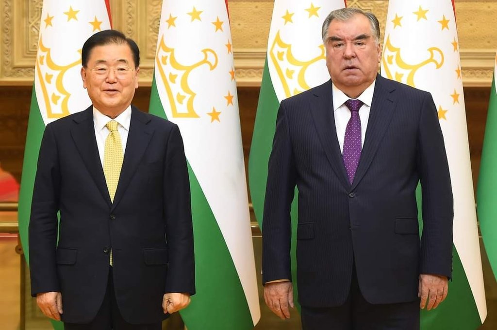 韩外长拜会塔吉克斯坦总统