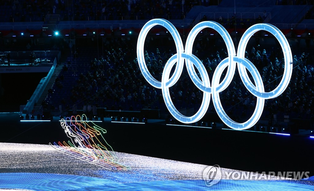 资料图片：2月4日，在北京的中国国家体育场，2022北京冬奥会开幕式举行。 韩联社