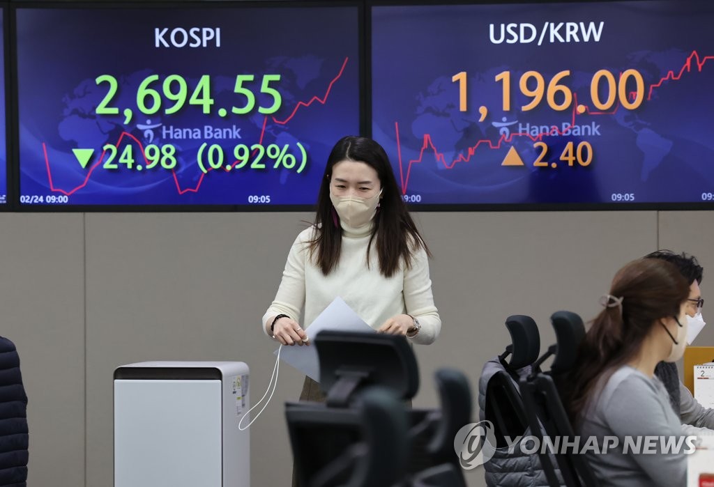 详讯：韩综股指遭俄乌冲突重挫收盘大跌2.6%