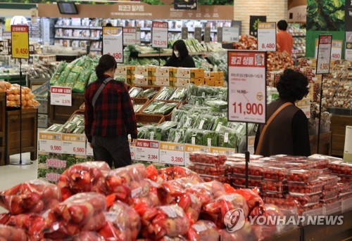 资料图片：图为首尔市一家大型超市 韩联社