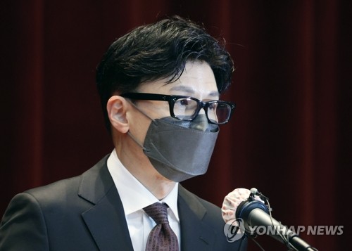 资料图片：法务部长官韩东勋就职。 韩联社