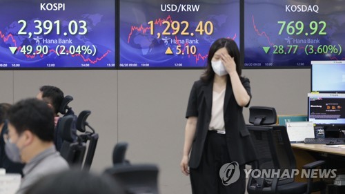 韩国两大股指双双大跌再创年度新低