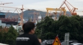 9月26日下午，在庆尚南道巨济市鹅州洞，大宇造船海洋公司的玉浦造船厂塔吊林立。 韩联社
