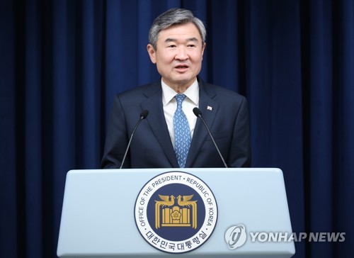 3月30日，新任国家安保室室长赵太庸在龙山总统府举行记者会。 韩联社