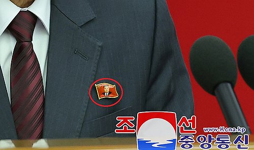 韩政府：金正恩像章公开亮相是朝巩固领袖地位之举