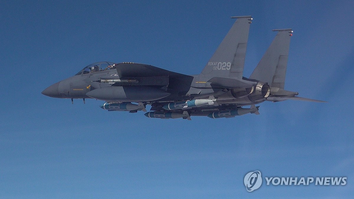 资料图片：F-15K战机 韩联社/韩国空军供图（图片严禁转载复制）