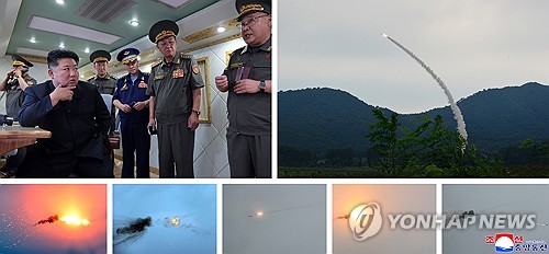 北, 신형 지대공미사일 시험 사격 실시…김정은 참관(종합)