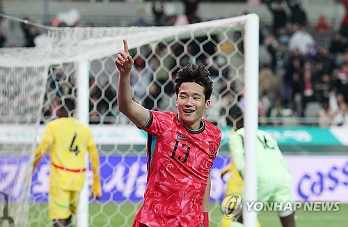 Youngster happy to close out busy year with 1st goal for S. Korea
